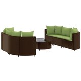 vidaXL 7-dijelni set vrtnih sofa od poliratana s jastucima smeđi | shoptok.hr
