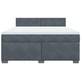 vidaXL Box spring postelja z vzmetnico temno siva 180x200 cm žamet | Shoptok.si