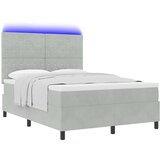  LED Box Spring Krevet Svijetlo siva 140 x 200 cm Baršun Svjetlosiva | shoptok.hr