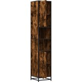 vidaXL Kopalniška omarica dimljeni hrast 35x37,5x188,5 cm inž. les | Shoptok.si