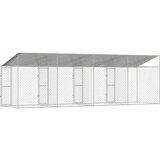 vidaXL Pasja kletka srebrna 800 x 200 x 256 cm Cinkana jeklena | Shoptok.si