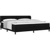 vidaXL Krovni krevet s madracem Crna 200x200 cm Tkanina | shoptok.hr