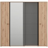 MID.YOU OMARA ZA OBLAČILA, barve grafita, črna, hrast artisan | Shoptok.si