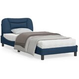 vidaXL Posteljni okvir z vzglavjem moder 90x200 cm blago | Shoptok.si