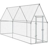  Kavez za kokoši srebrni 400 x 100 x 190 cm od pocinčanog čelika | Eponuda.com