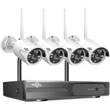 WiFi video nadzorni sistem, 1080P HD ločljivost, Alexa integracija, 3MP 10CH NVR 4 kamere, nobena, (5000136865)