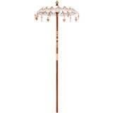 vidaXL Balineški Parasol Ostalo Krema x 260 cm Pamuk i čvrsto drvo | shoptok.hr