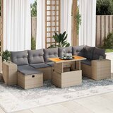  5-dijelni set vrtnih sofa s jastucima poliratan i bagrem bež | shoptok.hr