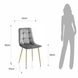 Tomasucci Sivi žametni jedilni stoli v kompletu 2 ks Faffy – | Shoptok.si