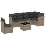  The Living Store Vrtna sedežna garnitura 7-delna z blazinami siv poli ratan - Vrtna Sedežna Garniture, (21455068) | Shoptok.si