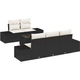  Set vrtnog namještaja od 6 komada s jastučićima crni poli ratan | shoptok.hr