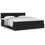 vidaXL Otomanski posteljni okvir z vzmetnicami črn 160x200 cm blago Cene