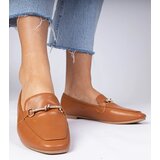 Gemre Brown elegant loafers with a gold ornament and rhinestones Kalisa | Shoptok.si