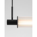 Nova Luce Mat črna aluminijasta LED zatemnitvena viseča svetilka s steklenim senčilom Glovia – | Shoptok.si