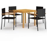  5-dijelni vrtni blagovaonski set crni | shoptok.hr