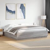  Okvir za krevet s LED svjetlima boja hrasta 200 x 200 cm drveni | Eponuda.com