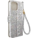 AVIZAR Ovitek z blešcicami za iPhone 15 Pro, vgrajena denarnica, Disco Glam Edition - srebrn, (20938266) Cene