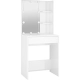  Toaletni stolić s LED svjetlima sjajni bijeli 60 x 40 x 140 cm | Shoptok.si
