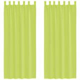 vidaXL Voile zavese z jezičkom, 2 kosa, jabolčno zelene, (5000298197) | Shoptok.si