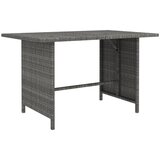 vidaXL Vrtna jedilna miza siva 110x70x65 cm poli ratan Cene