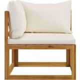  3057640 5 Piece Garden Lounge Set with Cushion Cream Solid Acacia Wood (311853+311866+2x311868) | shoptok.hr
