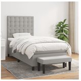  Kreveta s oprugama i madrac svjetlosivi 90x200cm tkanina | shoptok.hr