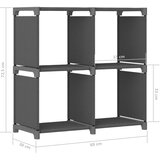Police za izlaganje s 4 kocke sive 69 x 30 x 72,5 cm od tkanine | shoptok.hr