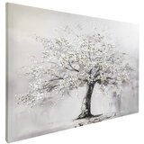 Styler Slika s ručno oslikanim elementima 70x100 cm Bijelo drvo – | shoptok.hr