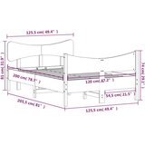 vidaXL Okvir kreveta s uzglavljem bijeli 120 x 200 cm masivna borovina | shoptok.hr