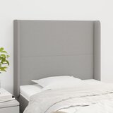  Uzglavlje s ušima svjetlosivo 103x16x118/128 cm od tkanine | shoptok.hr