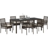  Vrtni set za objed 7 pcs Smeđa 190 x 90 x 75 cm Poliratan | shoptok.hr