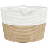  Košara za rublje sivo-bijela Ø 60 x 36 cm pamučna | shoptok.hr