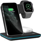AVIZAR Induktivna polnilna postaja za iPhone, Apple Watch (serije 1, 2, 3, 4, 5, 6, SE, 7), AirPods 2 in Airpods Pro in Pro 2, navpicni dizajn - crna, (20628843) | Shoptok.si
