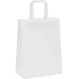  Papirnate vrećice 250 kom s ručkama bijele 21x11x28 cm | shoptok.hr