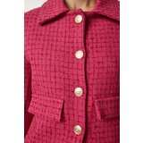  Women's Pink Tweed Crop Jacket | shoptok.hr