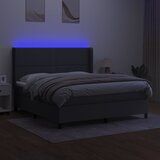  box spring s madracem LED tamnosivi 180x200 cm tkanina | shoptok.hr