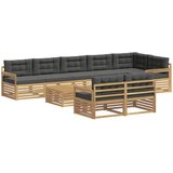 vidaXL Zunanja garnitura za sedenje 9 pcs Bela in antracit Poliester, (5000280448) | Shoptok.si