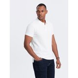 Ombre BASIC men's single color pique knit polo shirt - white | shoptok.hr