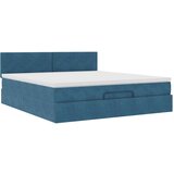 vidaXL Otomanski posteljni okvir z vzmetnico moder 180x200cm žamet | Shoptok.si
