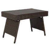  Sklopiva klub stolić, vanjski bočni stolić s PVC pločom, dim. 60 x 40 x 40 cm - smeđa | shoptok.hr