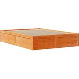  Okvir kreveta s uzglavljem voštano smeđi 140x190 cm od borovine | shoptok.hr
