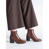 Sergio Leone Brown ankle boots on a block by | Shoptok.si