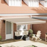 vidaXL Avtomatska retraktilna tenda Bež 400x300 cm, Tenda za zamenjavo tkanine za okvir 4x3 m Bež Cene
