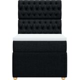 vidaXL Box spring postelja z vzmetnico črna 90x200 cm blago | Shoptok.si