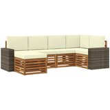  Set vanjskih sofa 6 kom. Prirodna i krem Poliester 255 x 136,5 x 73 cm | shoptok.hr