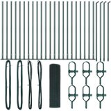 vidaXL Zavareni žičani ogradni set s 13 odgibi stubovima Zelena 0.6x50 m Čelik | shoptok.hr