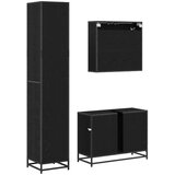 vidaXL Komplet pohištva za kopalnico 3 pcs Črni hrast 80 x 33 x 60 cm | Shoptok.si