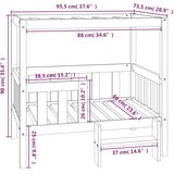  Krevet za pse bijeli 95,5x73,5x90 cm od masivne borovine | shoptok.hr