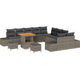  Vrtna sedežna garnitura z blazino 13 pcs Siva poli ratan, (5000154179) | Shoptok.si