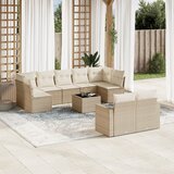 10-dijelni set vrtnih sofa s jastucima bež od poliratana | shoptok.hr